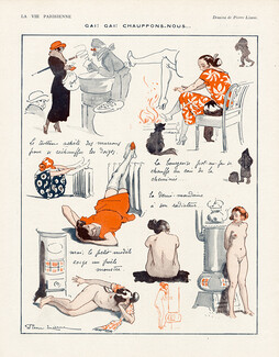 Pierre Lissac 1922 ''Chauffons-nous'' nude winter