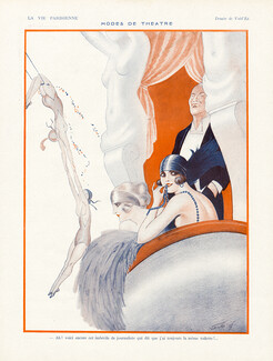 Vald'Es 1922 Modes de Théâtre, Trapèze volant, Flying trapeze, Acrobats