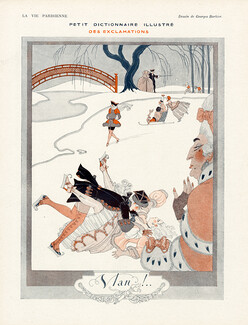 George Barbier 1922 ''Vlan'' ice-skating 18th Century Costumes