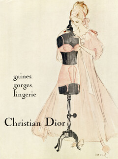Christian Dior (Lingerie) 1965 Darnel, girdle, brassiere, negligee