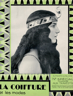 Carmen Sarazotti 1930 Wig M.J. Chanteau, Coiffure Egyptienne