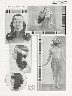 Marie-Jeanne Giro, Denise Parme & M. Ponti 1930 Egyptian Dancers, Wig M.J. Chanteau