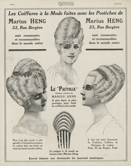 Marius Heng (Hairstyle) 1914 Wig, Hairpieces, Comb