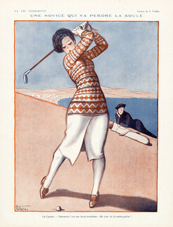 Armand Vallée 1924 Une Novice Qui Va Perdre La Boule, Woman Golfer