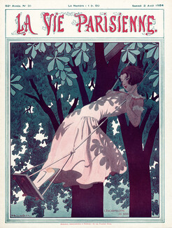 Pierre Brissaud 1924 L'escarpolette Au Bois, Balançoire, La Vie Parisienne Cover