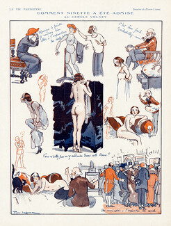Pierre Lissac 1924 "Le cercle Volney", modèle d'artiste, comic strip