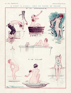 Henry Fournier 1924 Tout Le Monde Se Baigne, Bathing Beauty