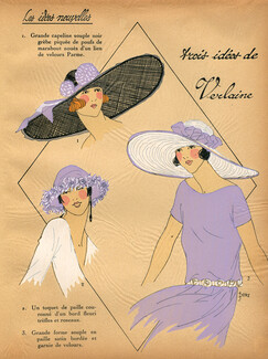 1922 Les Idées Nouvelles de la Mode - Très Parisien, Verlaine Millinery, J. Dory