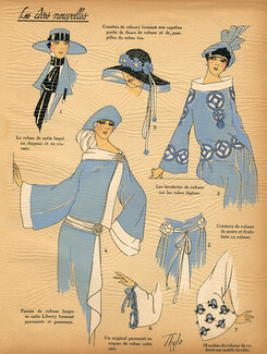 1922 Les Idées Nouvelles de la Mode - Très Parisien, dresses Satin Ribbon, Thylo
