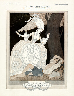 George Barbier 1923 Mythologie Galante, Diane et Endymion, Art Déco