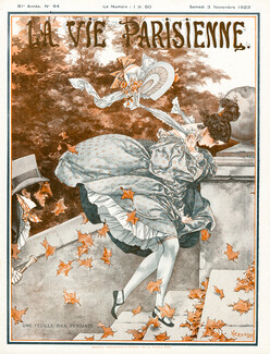 Chéri Hérouard 1923 Une Feuille Bien Pensante, Autumn, La Vie Parisienne Cover