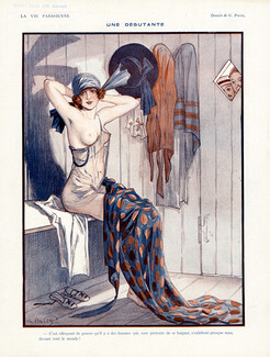 Georges Pavis 1923 Une Débutante, Bathing Beauty Undressing