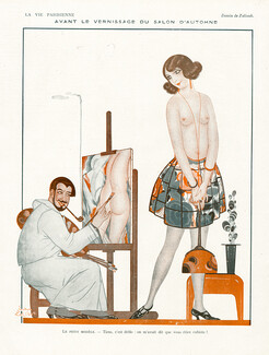 Zaliouk 1923 The Painter and the Model, Salon d'Automne