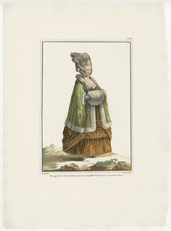 Galerie des Modes et Costumes Français 1912, Pierre-Thomas Le Clerc, Emile Lévy Editor "Bourgeoise en robe de satin"
