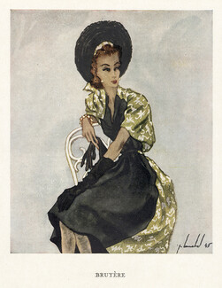 Bruyère 1945 Pierre Louchel Fashion Illustration