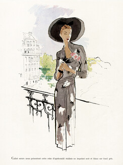 Callot Soeurs 1947 Bernard Blossac, Summer Dress