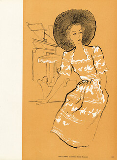 Nina Ricci 1946 Chatillon Mouly Roussel, Summer Dress