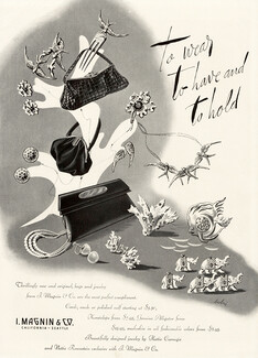 I. Magnin & Co. 1942 Handbags and jewelry, Bobri
