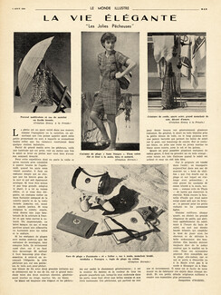 La Vie Élégante, 1934 - Hermès Costume de Plage, Sacs de plage, Beachwear, Texte par Jacqueline d'Hariel