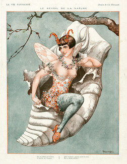 Chéri Hérouard 1926 The Awakening of Nature, Chrysalis, Butterfly Woman
