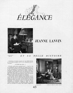 Élégance - Jeanne Lanvin, Carven, 1946 - René Gruau, Pierre Mourgue, Christine Maritch, Text by Martine Rénier, Françoise Arnoux, 7 pages