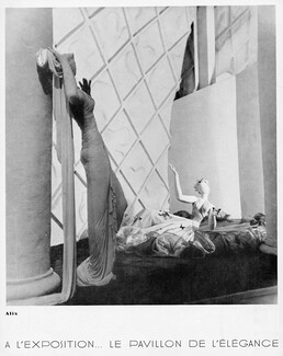Siégel (Mannequins de Robert Couturier) 1937 Alix, Lanvin, Fourrures Max, Ricci, Exposition internationale de Paris, Pavillon de l'Elégance, 4 pages