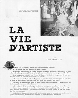 La Vie d'Artiste, 1950 - Théâtre de la Mode Souvenirs, Eliane Bonabel, Text by Jean Saint-Martin, 6 pages
