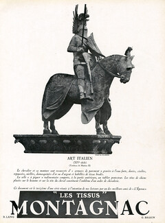 Montagnac 1938 "Art Italien" Photo Alinari, Horse, Armure