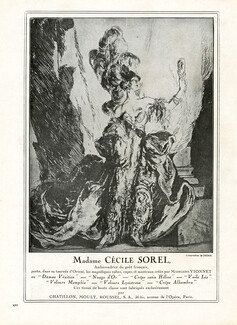 Chatillon Mouly Roussel 1930 Etienne Drian, Cécile Sorel, Madeleine Vionnet