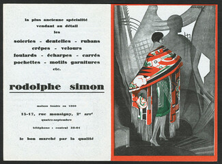 Rodolphe Simon et Fils (Fabric) 1929, Invitation Card