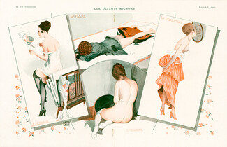 Georges Léonnec 1917 Les Défauts Mignons Sexy Nude Babydoll