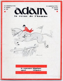 Adam La Revue de l'Homme 1928 N°23 SEM (Georges Goursat), Horse Show Jumping Competition, Sport, Elegance, Hermès, 68 pages