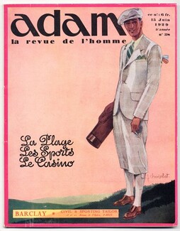Adam La Revue de l'Homme 1929 N°38 The Beach, Sport, Casino, Hermès, Jean Choiselat