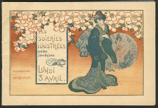 Pygmalion 1911 Catalogue, "Les Soieries illustrées" Enfer-Léger, silks, Kimono, Fabric, Japanese Hairstyle, Traditional Costume, 64 pages