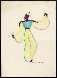 Michel Gyarmathy 1930s, Folies Bergère, Original Costume Design