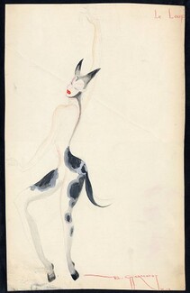 Michel Gyarmathy 1938, Folies Bergère, Original Costume Design, "Le Loup", Wolf