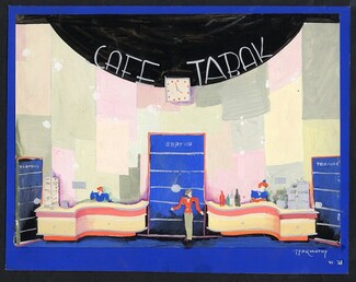 Michel Gyarmathy 1937, Folies Bergère, Original Theatre Scenery, "Cafe Tabak"
