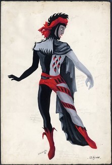 Georges Wakhevitch 1950 Original Costume Design "Le Djinn", Suzanne Sarabelle (Prima ballerina of the Paris Opera)