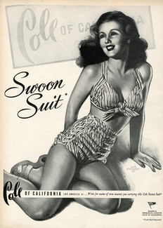 Cole of California (Swimwear) 1944 Swoon suit, Zoë Mozert