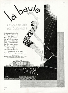 La Baule 1929 Hermitage Hotel, Paul Dufau, water ski
