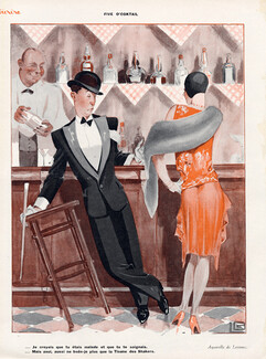 Georges Léonnec 1930 "Au Bistrot" Five o'cocktail, Bar