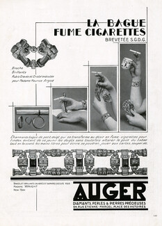 Auger (Jewels) 1930 cigarette ring, bracelet, brooch