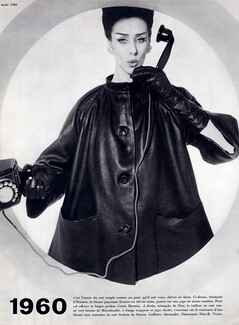 Hermès (Couture) 1960 Blouse paysanne en chèvre noire, Photo William Klein