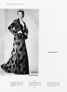 Francevramant (Couture) 1937 Evening coat, Ducharne (fabric), Photo Studio Franz