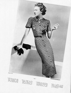 Francevramant (Couture) 1938 Coctail dress, Ducharne (fabric), Photo Studio Franz