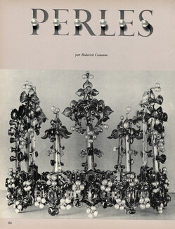 Perles, 1960 - Pearls Liane de Pougy, Jean Schlumberger, Tiffany & Co., Van Cleef & Arpels, Cartier, Mauboussin, Texte par Roderick Cameron, 12 pages