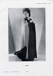 Worth 1937 Dinner Suit, cape, Photo Studio Franz