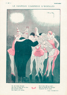 Andre Foy 1924 ''Le Nouveau Charmeur d'Oiselles'' clown, carnival
