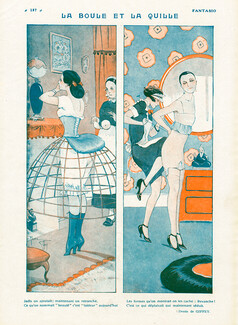 La Boule et la Quille, 1925 - René Giffey Crinoline, Corset, Fashion Satire