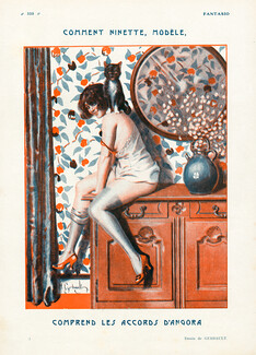 Gerbault 1923 Ninette Modèle, Stockings, Cat